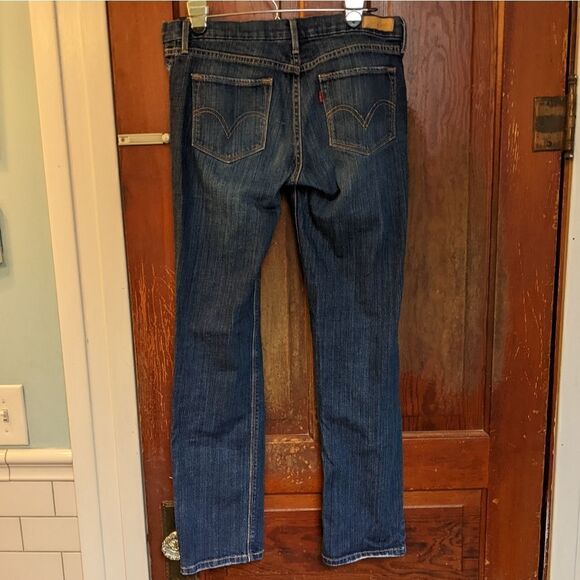Levi's Straight 424 Jeans Medium Blue Lightly Distressed Size 9 - Picture 2 of 9